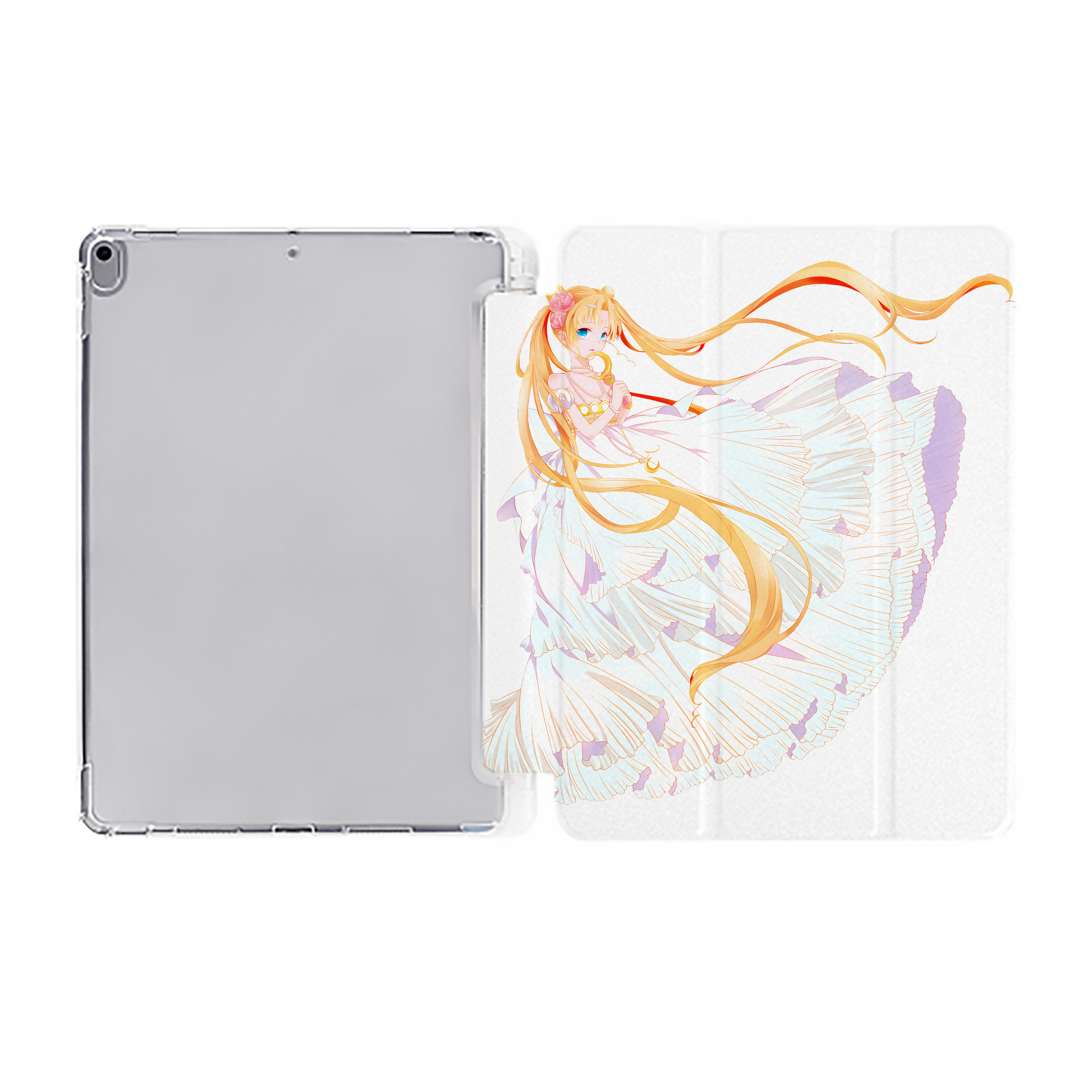 （画像用） 美少女戦士セーラームーン 愛野 美奈子 あいの みなこ Sailor Moon Aino Minako IPad ケース ペン収納付き 三つ折りスタンド PUレザー×シリコン 対応機種9.5/10.5/10.9インチ